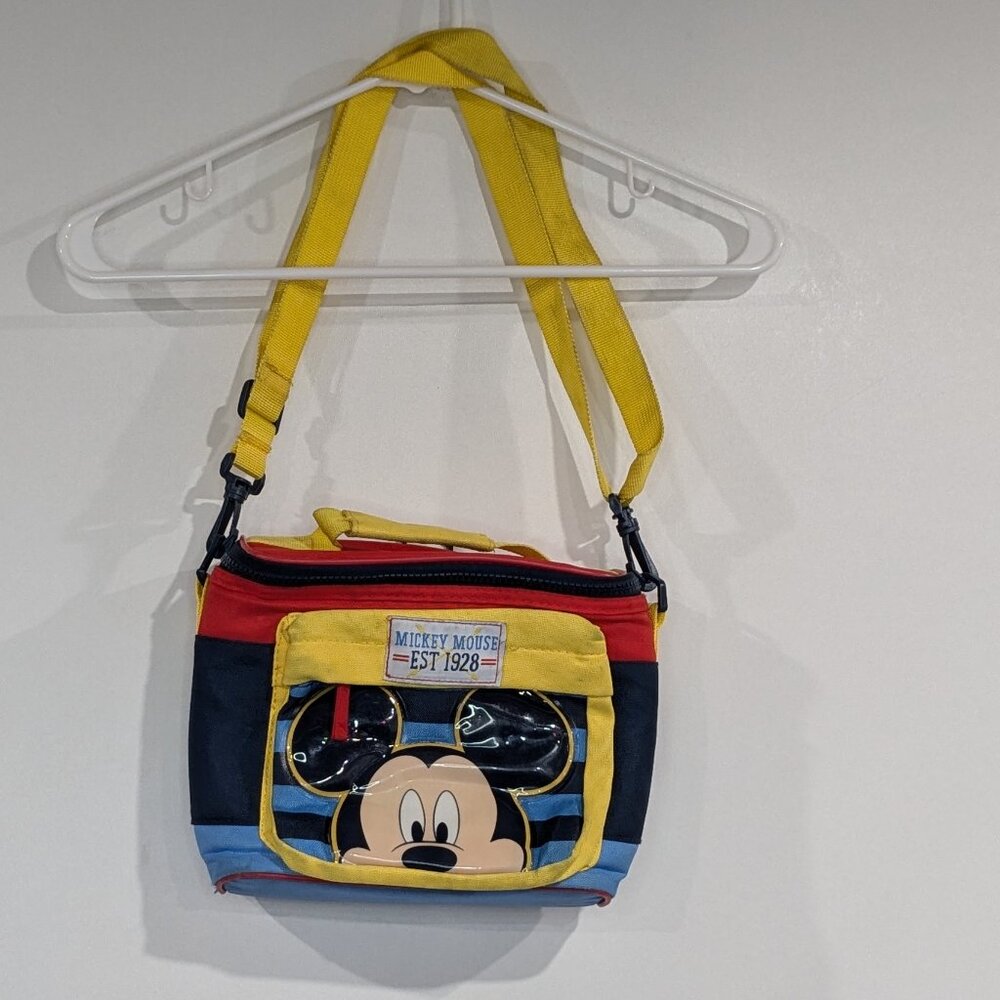 Disney Mickey Mouse Lunch Pail Box Bag Red Blue Yellow